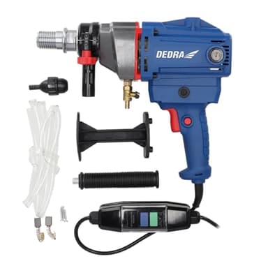 Kernbohrmaschine DEDRA max. durchmesser Ø 130mm stark 1700 W, gewicht 4,8kg, 0-1990 U/Min, IP20 schutz, softgrip, Stufenlos regelbare Geschwindigkeit, PRCD-Schalter, 1 ¼'' Kronenaufsatz