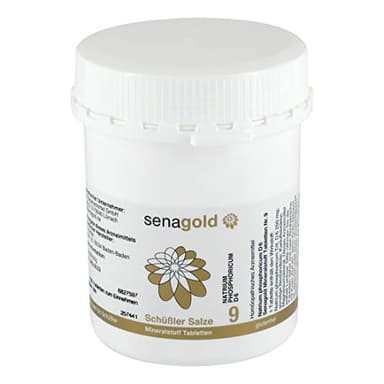 Senagold Schüssler Salze Nr. 9 - Natrium phosphoricum D6 – 1000 Tabletten - Das Salz des Stoffwechsels - gluten- & alkoholfrei - hergestellt nach Homöopathischem Arzneibuch in Deutschland