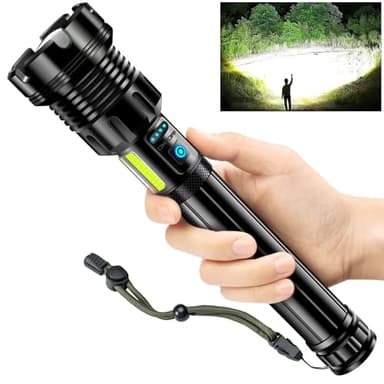 Glarylight Taschenlampe Led Aufladbar, 1000000 Lumen Extrem Hell Taschenlampen 24H+ Stunden Lange Betriebsdauer Flashlight, 9 Lichtmodi, Zoombar,IPX7 Wasserdicht Handlampe für Notfälle Camping Outdoor