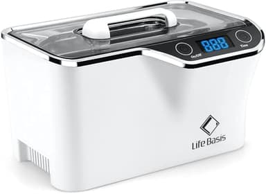 LifeBasis Ultraschallreinigungsgerät 600ml – Digitaler Brillenreiniger mit 5 Modi & LED-Timer, 50W Ultraschallgerät inkl. Korb & Uhrenhalter für Schmuck, Zahnersatz, Brillen, Uhren