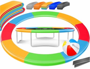 KESSER® - Trampolin Randabdeckung Ø 427 cm, 30cm breit 100% UV-beständig reißfest Federabdeckung inkl. Beachball Bunt