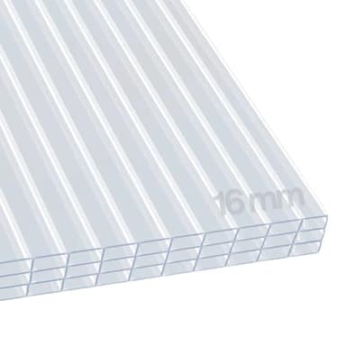 KARAT - Gewächshaus Stegplatten mit hoher Formbarkeit - 60,5 x 121 cm - Hohlkammerplatten Doppelstegplatten aus Polycarbonat (16 mm, Transparent)