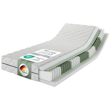 MSS e.K. Medic Taschenfederkernmatratze 90 x 200 cm H5 | 7-Zonen orthopädische Matratze | 20 cm Höhe (Kernhöhe 19 cm) | ergonomischer Komfortschaum | Oeko-TEX | Microfaser-Bezug | Made in Germany