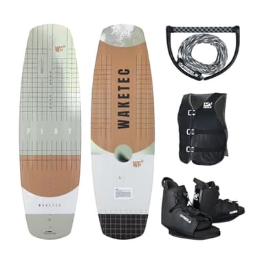 Waketec Wakeboard Komplett-Set Play DLX, Bindung Duro, Leine One, Weste Sportsman