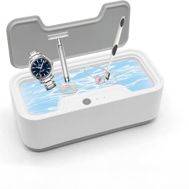 GothicBride Ultraschallreinigungsgerät Brille 45000 Hz, Ultraschallreiniger 500ml mit 3 Reinigungsmodi und Kleiner Korb, Ultrasonic Cleaner zum Reinigen von Uhren, Schmuck, Münze, Rasierkopf(Weiß)