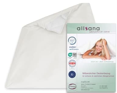 Allsana Allergiker Deckenbezug 135x200 cm | Allergie Bettwäsche | Anti Milben Encasing | Milbenschutz für Hausstauballergiker | allergendichter Bettdecken Zwischenbezug | Hohenstein Zertifiziert