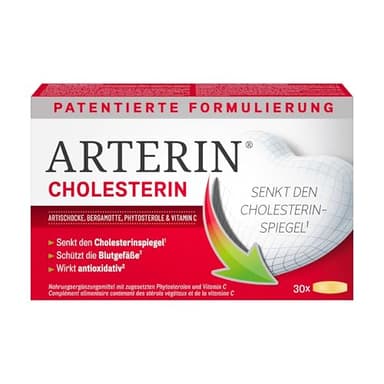 Arterin Cholesterin – Nahrungsergänzungsmittel mit Phytosterolen und Vitamin C – senkt den Cholesterinspiegel(1) und hat eine antioxidative Wirkung(2) – 30 Tabletten