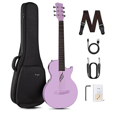 Enya Akustik Elektrische Gitarre Set - Kohlefaser 35 Zoll Nova Go SP1 Guitar für Kinder Erwachsene Anfänger Starter Kit mit Smart AcousticPlus Tonabnehmer Bass Westerngitarre Reise Festival Geschenke