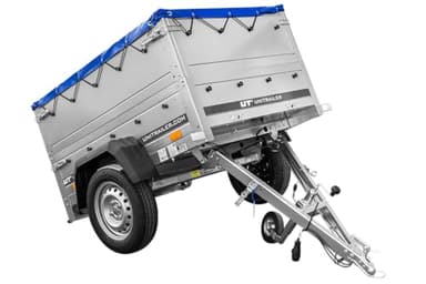 Pkw Anhänger Neu Garden Trailer 150 Kipp mit zusätzlichen Bordwänden, Stützrad und Blauer Flachplane