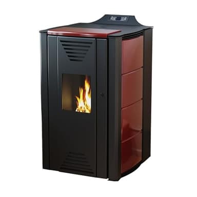 ThermoFlux wasserführender Pelletofen INTERIO 20 | 18 kW rot