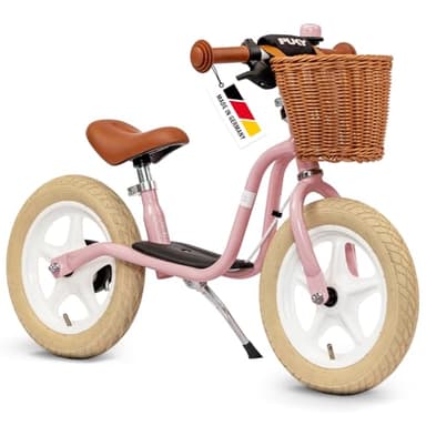 PUKY LR L Classic Retro Rose | Lauflernrad 2 1/2 Jahre | Kinder Laufrad mit Bremse | Balance Bike | Ergonomischer Sitz, Sicherheitslenkergriffe & Lenkerpolster | Höhenverstellbarer Sattel & Lenker