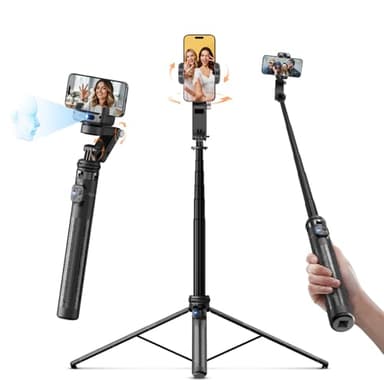 Rollei Easy Creator Gimbal mit AI Tracking 360 Automatischer Gesichtsverfolgung Selfie Stick mit Fernbedienung Handy-Stative Video Stabilisator zum Filmen für Live Streaming Videoaufzeichnung Vlog