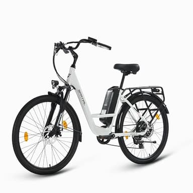 SPATIAL 26" E-Bike für Erwachsene, 7 Gang Elektrofahrrad mit Austauschbarem 36V 13Ah Akku, 25 km/h und 80–100km Reichweite E-Bike für Städtische Pendler, IP65 Wasserdicht