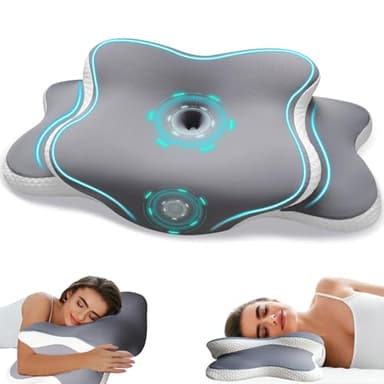 EvenVentric Nackenkissen Kopfkissen - Ergonomisches Kopfkissen für Seiten, Rücken & Bauchschläfer, Memory Foam Kissen mit Kühlung Abnehmbare Kissenhülle (Grau)