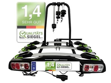 GRUNDIG Automotive Messeneuheit 2025 Fahrradträger Anhängerkupplung 3 Fahrräder, Diebstahlschutz, Fahrradträger Auto, Santorin 9-3F