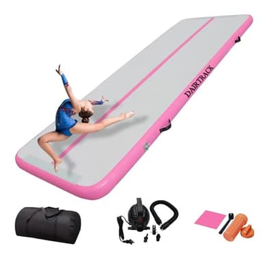 Air Turn Track Matte Aufblasbar 2-6m, Gymnastikmatte Tumbling Matte mit Luftpumpe & Tragetasche, Indoor & Outdoor, Yoga, Cheer, Fitness