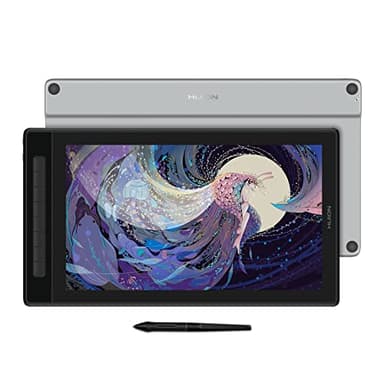 HUION Kamvas Pro 16 2.5K Grafiktablett mit Display mit 2.5 K Auflösung, 145% SRGB-Farbraum und 1: 1200-Kontrastverhältnis, geeignet für Malerei, Online-Arbeit-15,8 Zoll