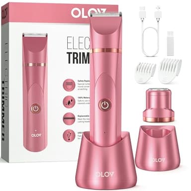 Intimrasierer für Frauen,Rasierer Damen für Achselbein Arm Körper Gesicht ,Rasierer Damen Intimbereich Nass- und Trockengebrauch, Wiederaufladbarer Damenrasierer Elektrisch mit USB Ladestati