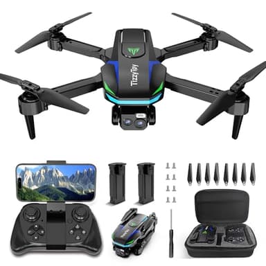 Drohne mit Dual 1080P UHD Kameras für Anfänger, Erwachsene & Kinder, WiFi, unter 249g, 90° verstellbare Linse, 26 Min Flugzeit, Headless Mode, Höhenhalte, 2.4G, faltbar – RC Quadcopter Geschenk