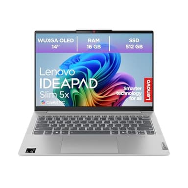 Lenovo IdeaPad Slim 5 Laptop | Copilot+ PC | 14" WUXGA OLED Display | Qualcomm Snapdragon X1P42100 | 16GB RAM | 512GB SSD | Qualcomm Grafik | Win11 Home | QWERTZ | grau