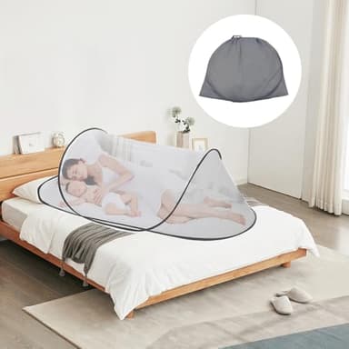 Moskitonetz Pop Up 200 x 80 x 56 cm, Faltbares Moskitonetz, Moskitonetz Reise Pop Up, Tragbares Campingzelt, Familien-Moskitonetzbett, Reise Moskitonetz Bett, für Zuhause und Camping Geeignet.