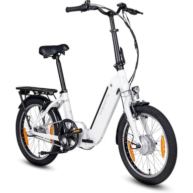 SAXONETTE E Bike Klapprad 20 Zoll mit Rücktrittbremse und nabenschaltung, E Fahrrad Herren mit 36V 11.4Ah 410Wh Akku, 80KM Lange Range, Elektrofahrrad Pedelec 25 km/h für Herren Damen