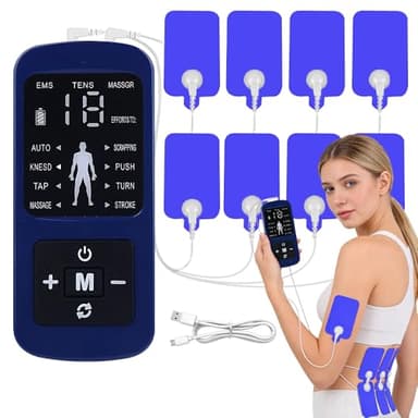 AVCXEC Tens Gerät Schmerztherapie mit 8 Patches, Hat 8 Massagemodi, Perioden Simulator für Männer, Wehen Simulator für Männer, Periodensimulator für Schmerzlinderung Muskelaufbau Muskelumschulung