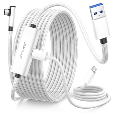 JSAUX Link Kabel 5M mit Ladefunktion Kompatibel mit Meta Quest 3S/Quest 3/2/Pro Zubehör【 Aufladen während des Spielens】 10Gbps High Speed USB 3.0 Ladekabel kompatibel mit Pico 4, PC VR, Steam VR