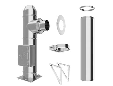 Edelstahlschornstein Bausatz in allen Längen und Durchmessern doppelwandiger Aussenkamin 25mm Isolierung 0,5mm Wandstärke Schrauberverschluss Kaminbausatz aus V4A Edelstahl (Ø 150mm, 2,2m)