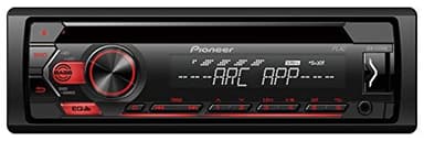 Pioneer DEH-S120UB 1-DIN RDS-Autoradio mit roter Tastenbeleuchtung, Display weiß, Android-Unterstützung, 5-Band-Equalizer, CD, MP3, USB, AUX-Eingang, ARC App