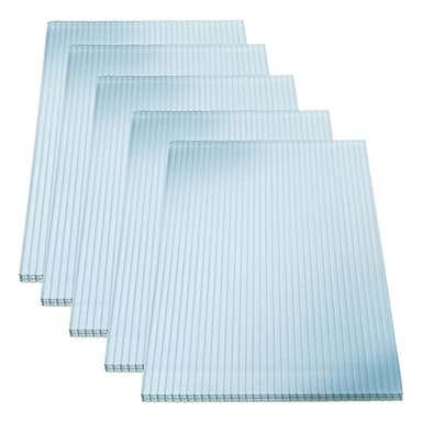 KAISER plastic® Doppelstegplatten 16/20 | Xtra Strong (PC) | 120 cm Breite x 200 cm Länge | 5er Set | Farbe: Klar und UV-geschützt