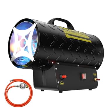 Gasheizung für innenräume,30KW Gas Heizgebläse, Gasheizgerät Gasheizer Gasheizgebläse Propangasheizgebläse 700m³/h Luftdurchsatz, inkl. 1,4m Gasschlauch und 700 mbar