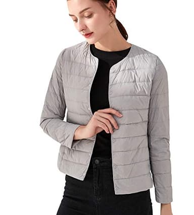 Leichte Daunenjacke Damen Leichter Daunenmantel Damen Ultraleichte Daunenjacke Damen Leicht Steppjacke Lightweight Steppmantel Federleichte Daunenjacken Daunen Mantel Für Frauen Daun Jacken Grau XL