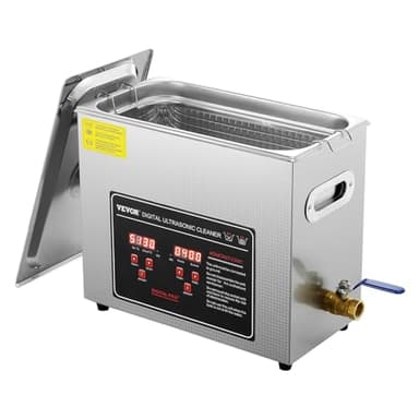 VEVOR Ultraschallreiniger Ultraschall Edelstahl-Reinigungsgerät 300 W, 6 L Ultraschallreinigungsgerät mit Digitaler Anzeige 0-30 Min, Reinigung Ultraschall für Schmuck, Brillen, Uhren usw.