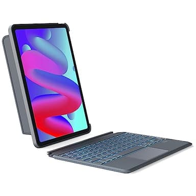 Inateck Tastatur Hülle für iPad Air 11 Zoll M3/M2 (2025/2024), Air 5/4 10.9 Zoll,iPad Pro 11 Zoll 4/3/2/1,QWERTZ, Hoch-/Querformat Ständer,Abnehmbare Touchpad mit 7-Farbiger Beleuchtung,KB04111