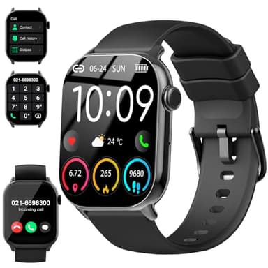 Smartwatch Herren Damen, 1,96" HD Smartwatch Damen mit Telefonfunktion, Smart Watch Fitnessuhr 113+ Sportmodi, IP68 Wasserdicht, Sportuhr mit Herzfrequenz Schlafmonitor Schrittzähler, für Android iOS