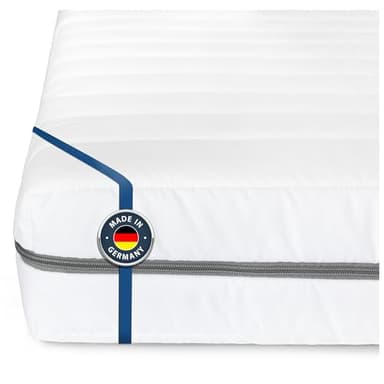 BMM Matratze 90x190 cm Klassik XXL Härtegrad H4 extra fest/Kaltschaummatratze Öko-Tex Zertifiziert/ergonomische 7 Zonen Matratze Höhe 12 cm/Matratzen produziert in Deutschland