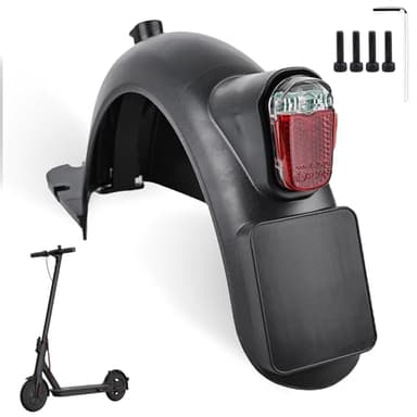 Scooter Heck kotflügel Ersatz Kit: TOATELU Schutzblech Hinten und LED Rücklicht für Segway Ninebot Max G30 G30D Fender Taillight, Scooter Heck Kotflügel mit Hook, Rücklicht (Schwarz)