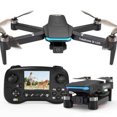 Toladrone Drohne mit LCD-Bildschirm, Bürstenloser Motor Drohne mit Kamera 4K für Anfänger, Headless-Modus, 3 Geschwindigkeitsmodi, ESC-Kamera, Faltbarer RC-Quadcopter für Erwachsene, TD31LCD Drohnen