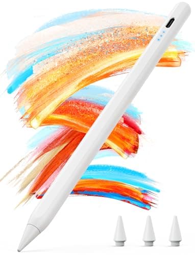 Kingone Stift für Apple iPad 2018-2025, 2X Schnellladung, kompatibel mit iPad 11/10/9/8/7/6, Pro M4/12.9/11/13", Air 3/4/5/M2/M3, mini 7/6/5, mit Magnetischer Haftung, Palm Rejection & Neigung.