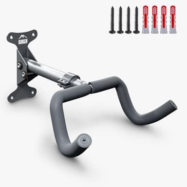 Borgen Fahrrad Wandhalterung klappbar - Fahrradhalterung Wand bis 20kg Tragfähigkeit - Winkel und Wandabstand einstellbar - extra softe Polsterung - Fahrradaufhängung Wand für MTB, Rennrad, E Bike