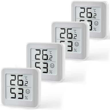 MeesMeek Indoor-Thermometer Feuchtigkeitsmesser-Hygrometer-Monitor mit großem LCD-Digitaldisplay,Komfortanzeige,℃/℉-Umschalter sowie Temperatur-und Feuchtigkeitssensor für Babyzimmer,Treibhaus(4)