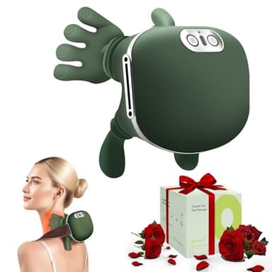 Robofun Nackenmassagegerät, Rückenmassagegerät Massagemeister Mit 3 Massagestufen 2 Temperaturstufen, Massagegerät Mit Wärme Für Rücken Schulter, Für Frauen Männer, Entspannen Sie Ihre Muskeln - Grün