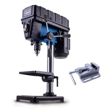 Scheppach Tischbohrmaschine TBM200 | Leistung 400W | Bohrtiefe 50mm | Bohrfutter 1,5-13mm | Drehzahleinstellung in 5 Stufen 550–2600 min-1 | Tisch dreh-& neigbar | Standbohrmaschine mit Schraubstock