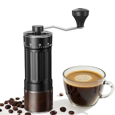Mini Manuelle Kaffeemühle mit 40 einstellbaren Stufen, Tragbare Manuelle Handkaffeemühle mit 30g Kapazität, Konische Mahlwerk mit Kurbel für Reise, Camping, Büro, Espresso, Pour Over Und Mehr