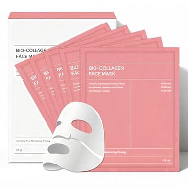 Bio-Collagen Real Deep Mask 5er Pack, Kollagen Hydrogel Gesichtsmaske, Feuchtigkeitsspendend, Porenverfeinerung, Faltenbehandlung, Hautstraffung