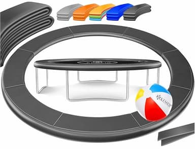 KESSER® - Trampolin Randabdeckung Ø 427 cm, 30cm breit 100% UV-beständig reißfest Federabdeckung inkl. Beachball, Anthrazit