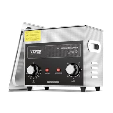 VEVOR 3L Ultraschallreiniger mit Heiztimer und Korb professionelle digitale Schallkavitationsmaschine, 120 W Reinigungsmaschine für Uhreninstrumente Brillen Münzen Metallteile Werkzeuge Silber