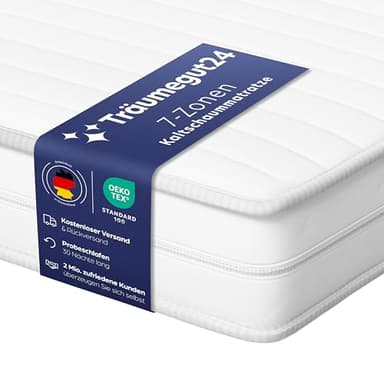 Träumegut24 AquaFlex 7-Zonen Matratze 120x200 cm | H2&H3 | Ergonomische Kaltschaummatratze | Hypoallergen & Antibakteriell | Bezug abnehmbar & waschbar | Oeko-TEX® | (16cm, 120 x 200 cm)