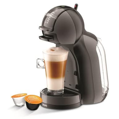 NESCAFÉ DOLCE GUSTO Mini Me Von Krups, kleine automatische Kapselkaffeemaschine, heiße und kalte Getränke, 15 Bar Druck, 0,8 Liter Wassertank, Eco-Mode, schwarz/Anthrazit, KP1238